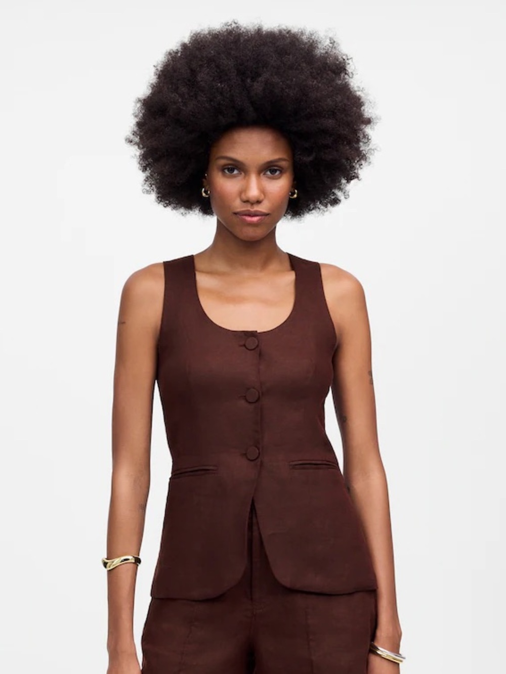 Madewell Scoopneck Cutaway Vest in Chocolate Raisin - 0